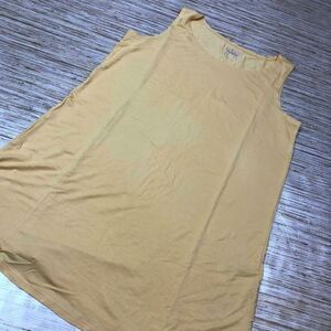 B-428 LOGO Layers by Lori Goldstein solid knit tank w/ Shirttail hem BANANA sz S